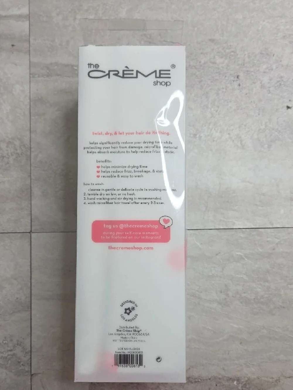 The Crème Shop Quick Dry Microfiber Hair Towel Wrap Reusable